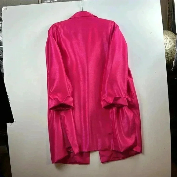 CHICO’S HOT PINK SZ 4 USA 20/22 NWT jacket lined w/pockets cuffed sleeves pretty - Picture 5 of 6